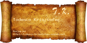 Todesco Krisztofer névjegykártya
